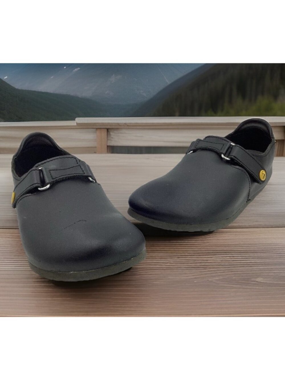 Birkenstock Linz ESD Size EU 42 Men 9 Women 11 Leather Closed Toe Black Narrrrow